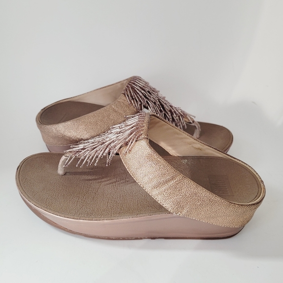 Fit Flop Cha Cha Beaded Fringe Thong Style Sandals - Picture 2 of 7